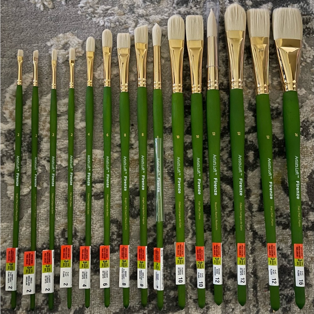 Artist’s Loft Firenze Green & Gold Paint Brush Bundle #3